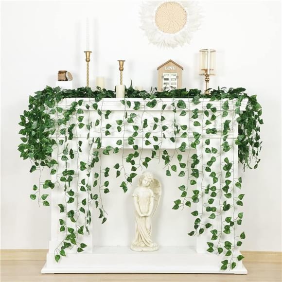 14 Pack 101ft Artificial Ivy Greenery Garland Fake Vines Hanging Plants Backdrop - Picture 3 of 6